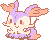 A pixel of a shiny braixen